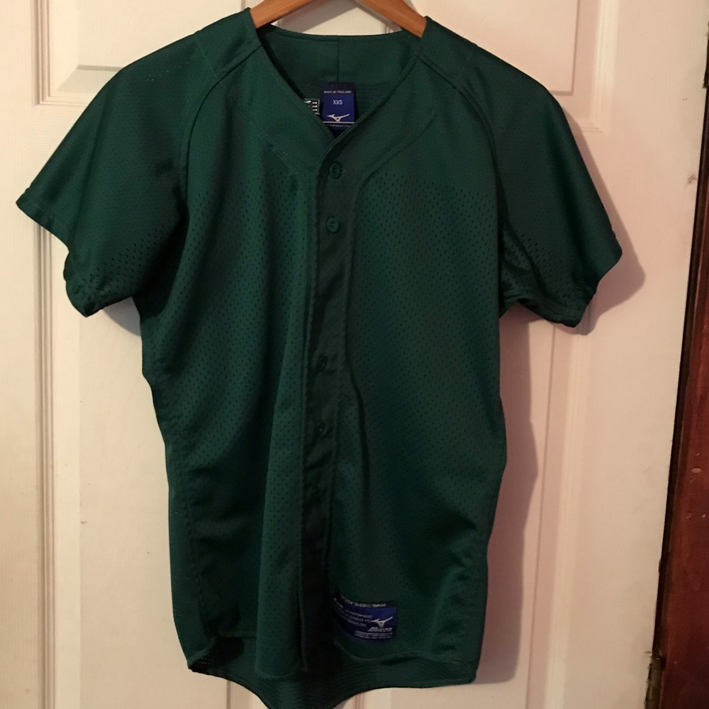 Mizuno Green Practice Baseball Jersey Mens XXS